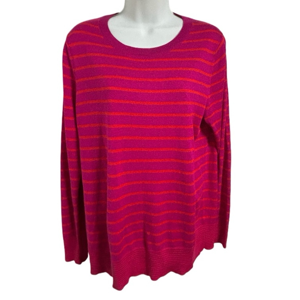 Banana Republic Classic Striped Silk Cashmere Sweater Quiet Luxury Preppy Size L